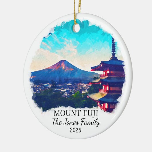 Personalisierter Fuji-Ornament, japanisches Gesche Keramik Ornament (Links)