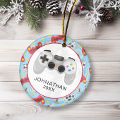 Personalisierter Fun-WeihnachtsGamer Keramik Ornament