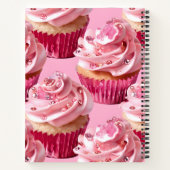 Personalisierter Funkel Glam Rosa Cupcake Genuss Notizblock (Rückseite)