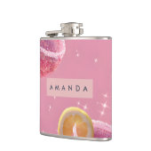 Personalisierter Funkel-Glamour-Pink-Cocktail Flachmann (Links)
