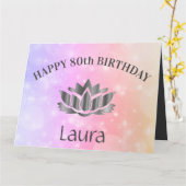 Personalisierter Funkelnd 80. Geburtstag Karte (Gelbe Blume)