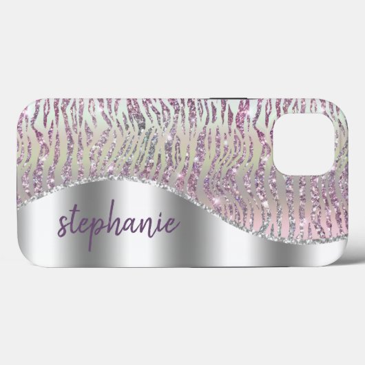 Personalisierter Funkelnd Rosa Diamanttrommel Case-Mate iPhone Hülle (Rückseite (Horizontal))