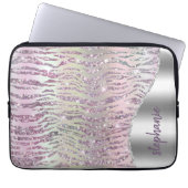 Personalisierter Funkelnd Rosa Diamanttrommel Laptopschutzhülle (Vorderseite)