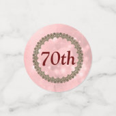 Personalisierter funkelnd Rosa Glückwunsch zum 70. Konfetti (Klein Vorderseite)