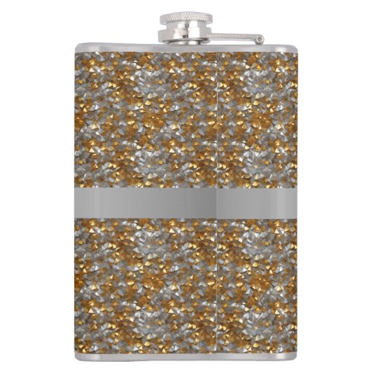 Personalisierter Funkelnd Silbergoldkolben Flachmann (Rückseite)