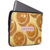 Personalisierter Funkelnde Zitrus Glitter Orange Laptopschutzhülle (Vorne Rechts)