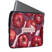 Personalisierter funkelnder roter Apfel auf rosa H Laptopschutzhülle (Vorne Rechts)