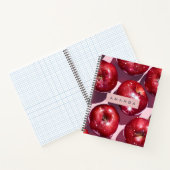 Personalisierter funkelnder roter Apfel rosa Hinte Notizblock (Innenseite)