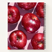 Personalisierter funkelnder roter Apfel rosa Hinte Notizblock (Rückseite)