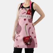 Personalisierter funkelnder roter Kirsch-Glamour Schürze (InSitu)