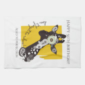 Personalisierter Funky Cooler Giraffe Lustiger Geb Geschirrtuch (Horizontal)
