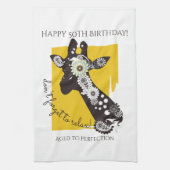 Personalisierter Funky Cooler Giraffe Lustiger Geb Geschirrtuch (Vertikal)