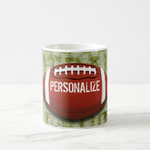 Personalisierter Funky grüner Grunge-Fußball Kaffeetasse