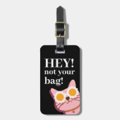 Personalisierter Funny Black Cat Gepäckträger Tag Gepäckanhänger (Vorderseite vertikal)