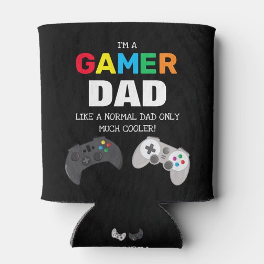 Personalisierter Funny Colorful "GAMER" VATER Dosenkühler (Rückseite)