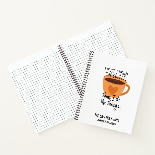 Personalisierter Funny Cup of Coffee Journal Notizblock (Innenseite)