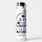 Personalisierter Funny Gone Fischen Trinkflasche (Vorne)