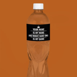 Personalisierter Funny Job und Hobby-Name Wasserflaschenetikett