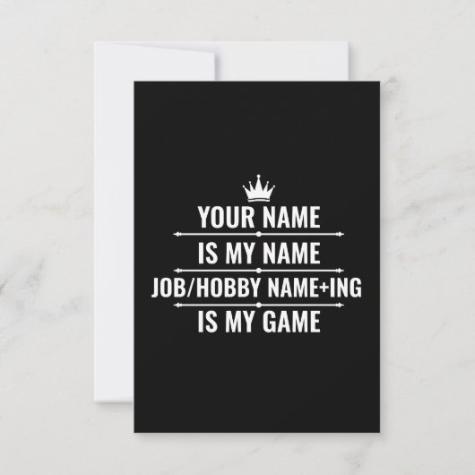 Personalisierter Funny Job und Name des Hobby (Rückseite)
