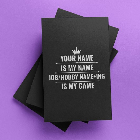 Personalisierter Funny Job und Name des Hobby