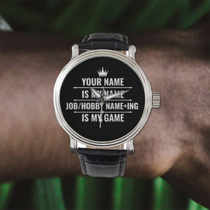 Personalisierter Funny Job und Name des Hobby Armbanduhr