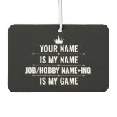 Personalisierter Funny Job und Name des Hobby Autolufterfrischer (Vorderseite)