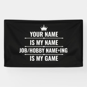 Personalisierter Funny Job und Name des Hobby Banner