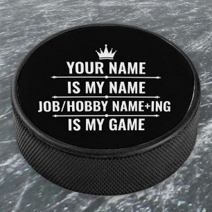 Personalisierter Funny Job und Name des Hobby Eishockey Puck