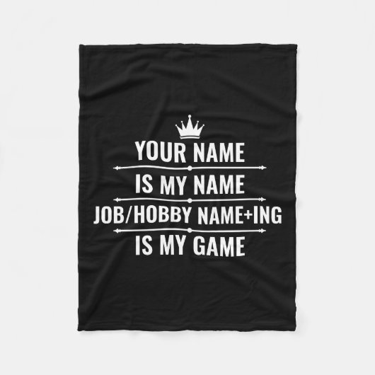 Personalisierter Funny Job und Name des Hobby Fleecedecke (Vorderseite)