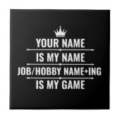 Personalisierter Funny Job und Name des Hobby Fliese (Vorderseite)