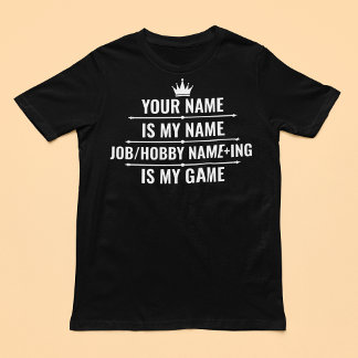 Personalisierter Funny Job und Name des Hobby Große Größe T-Shirt