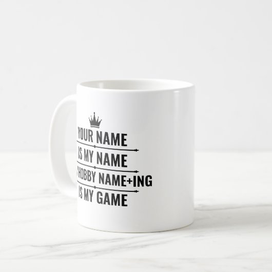 Personalisierter Funny Job und Name des Hobby Kaffeetasse (Vorderseite Links)