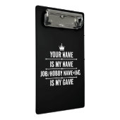 Personalisierter Funny Job und Name des Hobby Mini Klemmbrett (Schrägansicht)