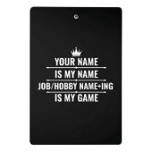 Personalisierter Funny Job und Name des Hobby Mini Klemmbrett (Rückseite)