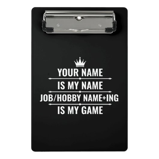 Personalisierter Funny Job und Name des Hobby Mini Klemmbrett (Vorderseite)