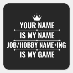 Personalisierter Funny Job und Name des Hobby Quadratischer Aufkleber