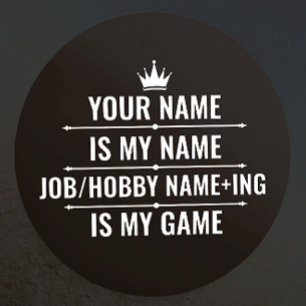 Personalisierter Funny Job und Name des Hobby Runder Aufkleber