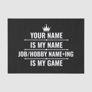 Personalisierter Funny Job und Name des Hobby Seidenpapier