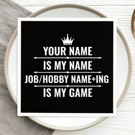 Personalisierter Funny Job und Name des Hobby Serviette