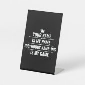 Personalisierter Funny Job und Name des Hobby Sockelschild (Vorderseite)