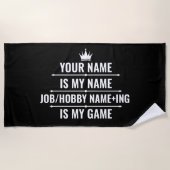Personalisierter Funny Job und Name des Hobby Strandtuch (Vorderseite)