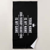 Personalisierter Funny Job und Name des Hobby Strandtuch (Vorderseite)