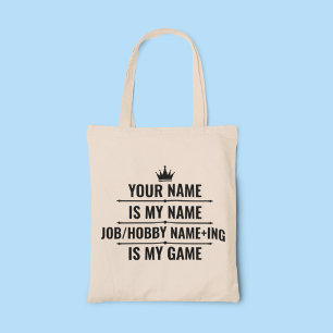 Personalisierter Funny Job und Name des Hobby Tragetasche