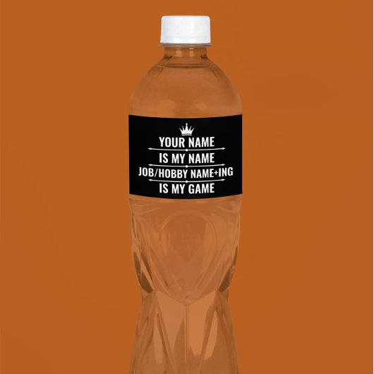 Personalisierter Funny Job und Name des Hobby Wasserflaschenetikett