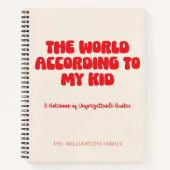 Personalisierter Funny Kid Zitat Parteitag Spaß Ro Notizblock (Vorderseite)