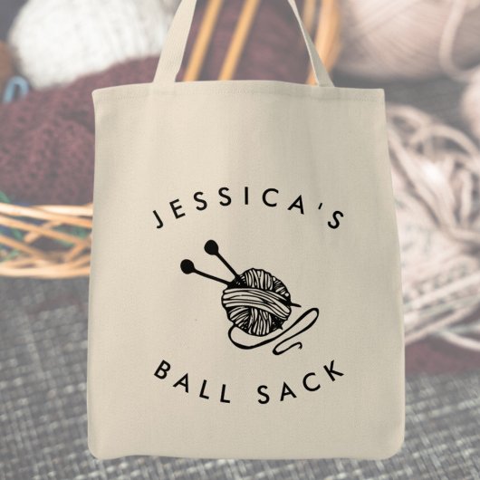 Personalisierter Funny Knitter Ball Sack Tragetasche