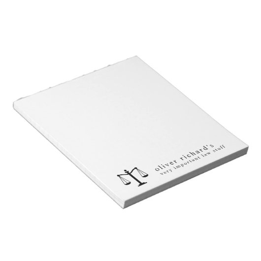 Personalisierter Funny Law Notepad Notizblock (angewinkelt)
