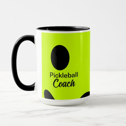 PERSONALISIERTER Funny Pickleball Coach Gelber Bal Tasse (Links)