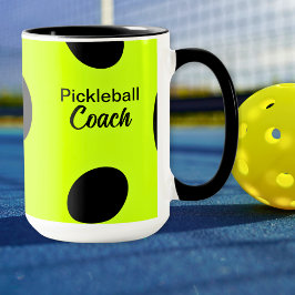 PERSONALISIERTER Funny Pickleball Coach Gelber Bal Tasse