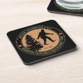 Personalisierter Funny Sasquatch Standort und Fors Getränkeuntersetzer (Linke Seite)